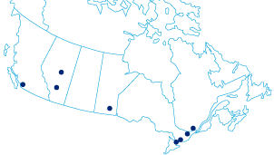 Hays Offices across Canada map  | Hays Specialist Recruitment